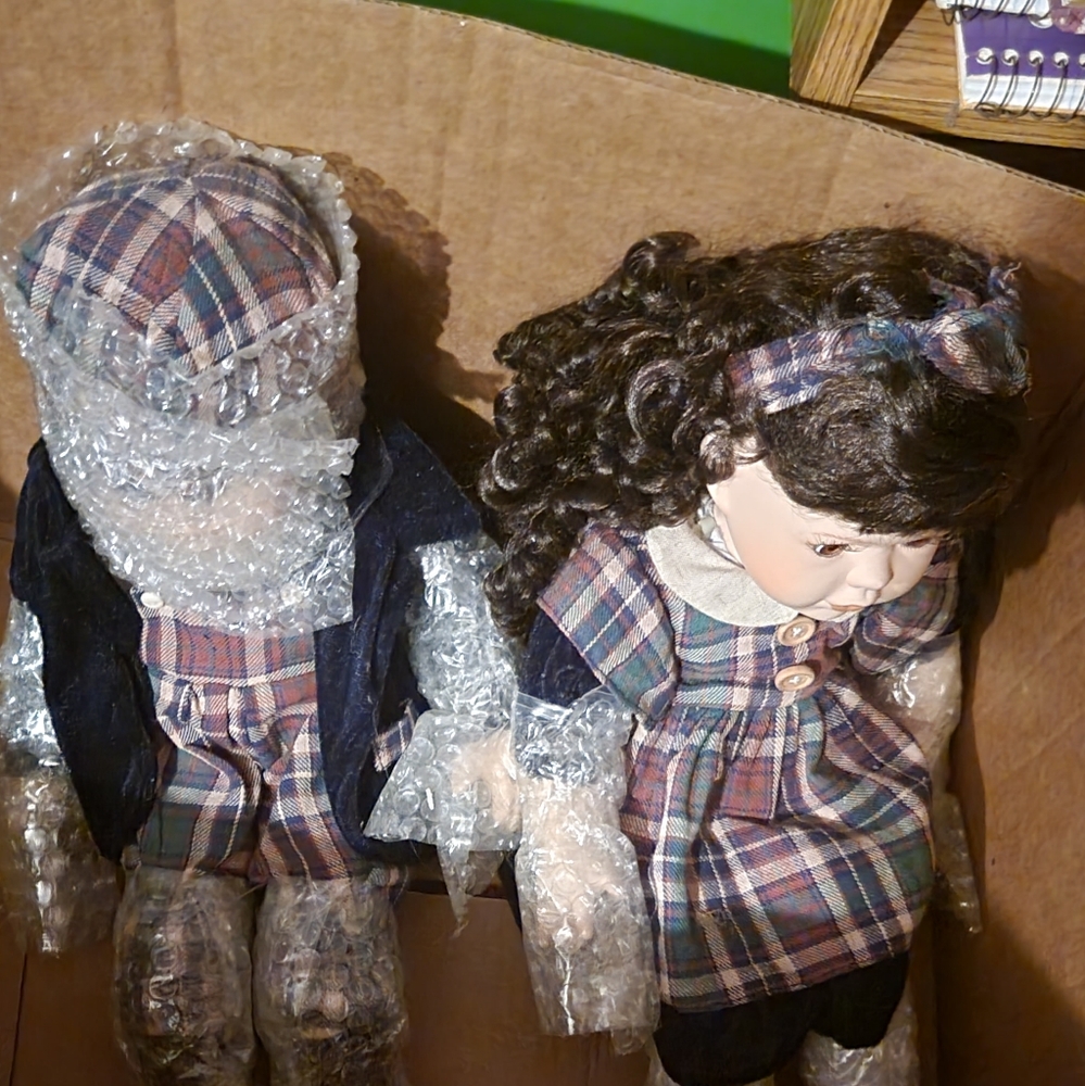 Twin boy and girl dolls